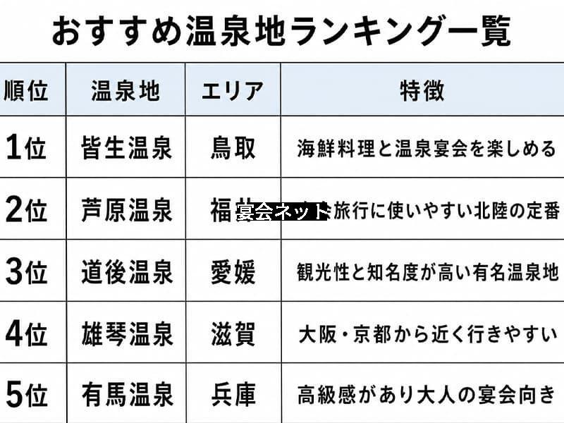 おすすめ温泉地ランキング一覧